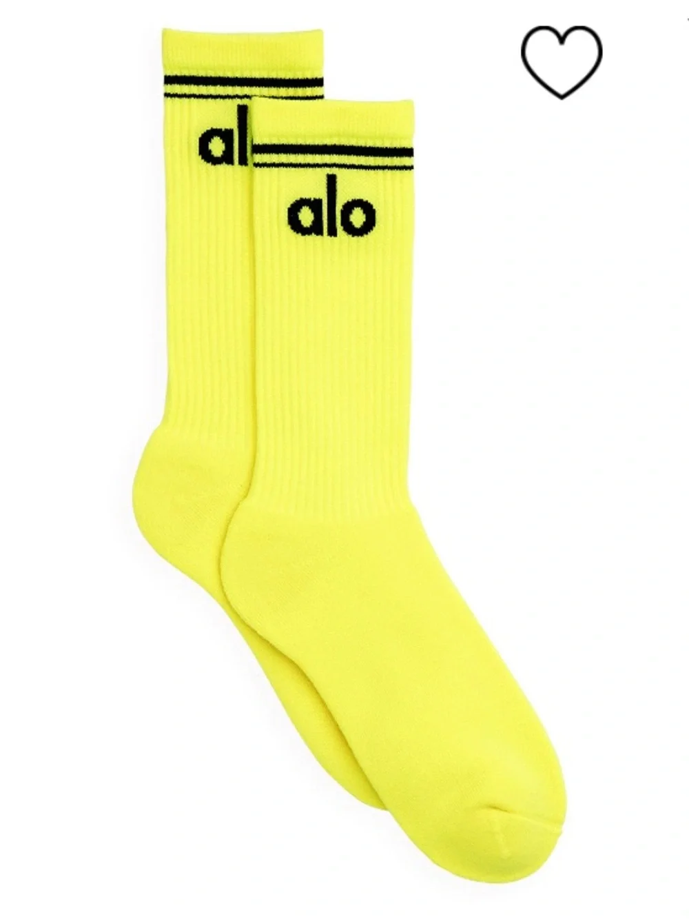 ALO Yoga Women’s Throwback Sock Highlighter Black S/M 5-7.5 NWT